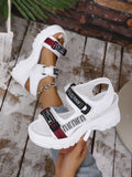 Sports Sandals Women Wear 2025 New Summer Drill Thick Bottom Magic Stick Soft Bottom Roman Beach