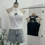 Real Shot With Chest Pad Hanging Neck Lace Sexy Sling Vest Short Babes Bottom Sleeveless Top