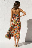 Summer Printed Ruffle Sleeveless Dress
