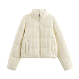 Winter Leisure Design Sense Of Small Warm Knit Cotton Coat Woman