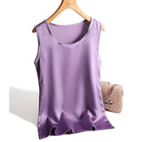 2021 Strap Top Women Halter O Neck Basic White Cami Sleeveless Satin Silk Tank Tops Women'S Summer Camisole Plus
