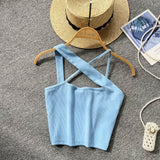 Zingj Version Of Solid Color Versatile Sling Vest Female Inside To Wear 2023 Summer New High Waist Crop Candy Color Small