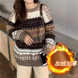 Women Vintage Loose Casual Sweaters Geometric Female Harajuku Korean Fashion Womens Striped Sweater Streetwear
