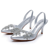Cm Light-Mouthed Sharp White Wedding Sandals Fine Heel Size Size Diamond Chain Wedding Shoes Wedding Shoes Wedding