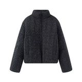 Winter Women's Street Fashion Collar Knitting Warm Zipper Cotton