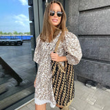 Zingj Women's Summer New Plant Print Doll Collar Waist Short Sleeve Skirt French Dress-Outfit