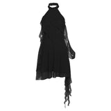 2024 Summer New Women's Clothing Solid Color Dress Street Fashion Hanging Neck Sexy Bare Back