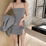 Zingj Summer New Temperament Texture Suit Women's Bag Hip Sling Dress Suit Jacket Fried Street Two-Piece Set-Outfit