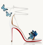 Butterfly 2025 New Butterfly Cross-Tie With Fine Heel Sandals Female Fish Mouth Open-Slip