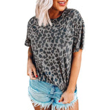 Queens Women Leopard Print Short Sleeve O-neck T-shirt Summer Fashion Ladies Tops Cotton Tee Shirt Camiseta