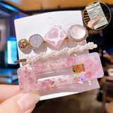 Handmade Pearls Hair Clips Pin For Women Fashion Geometric Flower Barrettes Headwear Girls Sweet Hairpins Hair