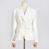 Zingj Lapel Suit Jacket Women 2024 Summer New Button Splicing Advanced Sense Women's Thin Small