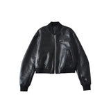 New Women's Retro Locomotive Leather Loose Casual Imitation Leather Bomber Jacket