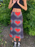Tie-Dye Heart Wrap Midi Skirt- Outfit