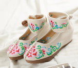 Zingj Heels Single Shoes Dance Shoes Embroidered Cloth Shoes Inside The High Slope And Spring And Autumn Women's Shoes Ethnic