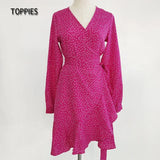 2021 New Women Dresses Polka Dot Mini Dress V Neck Sexy Party Boho Style Beach Dress Fashion