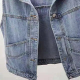 A Large Number Of Summer New Versatile Embroidered Denim Vest Female Short Style Net Red Vest Vest Jacket Jacket-Outfit