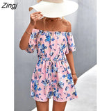 Print Rompers womens jumpsuit Summer 2022 temperament women's shorts jumpsuit fashion casual suit