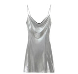 Women's Clothing 2025 Winter New Fashion Banquet Bright Metal Collar Short Sling