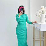 Folded Hand-Folded Set Of Three-Piece Vest Top Dress Spring And Autumn New