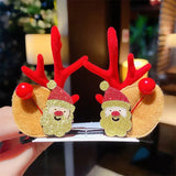 Women Girls Cartoon Christmas Antlers Hairpins New Year Sweet Hair Decorate Barrettes Hair Clips Novelty Hair