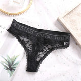 Thong Sexy Lace Panties Perspective Underwear Lingerie Panties Floral Lace Underpants Solid Color Briefs for Female