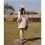 Hooded Sweater for Women 2022 Autumn Winter Casual Solid Oversize Pullover Loose Female Mid-length Knitted Top