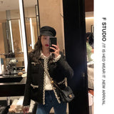 Female White Tweed Basic Jacket Coat Women 2020 Clothing Outerwear Coats Channel Style Za Suit Cropped Stripeed