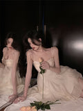 Elegant White Female Mini Dress 2022 Summer Party Festival Cute Sexy French Romantic Chiffon Spaghetti Starp Dress