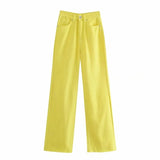 2021 Woman Jeans High Waist Denim Pants Overlength Straight Trouser Female Streetwear Korean fashion pantalones de