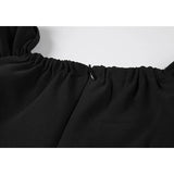 Black Straps Dress Hepburn Style Strapless French Casual High Waist Self Cultivation Sexy Long Skirt Ladies