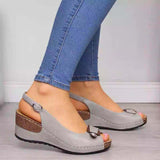 Summer Large-Size Women's Shoes Hot Heeled Fish Mouth Buckle Sandals