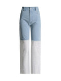 Zingj 2024 New Water Drill Hollow Out Fishing Net Hot Drill Design Sense Splicing Straight Leg Jeans Female Street Wind