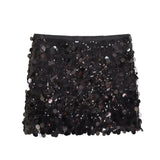 Winter New Sexy A-Line Skirt High Purse Hip Sequin Mini Skirt Female