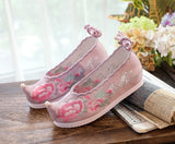 Zingj Shoes Hanfu Shoes Ancient Style Female Embroidered Cloth Shoes Inside The Raised Head Ancient Costume Shoes Cloth Shoes