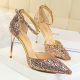 Zingj Thin With High With Shallow Mouth Pointed Hollow Sequins Sexy Nightclub Show Thin A