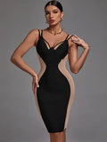 Dress 2022 New Women's Black Bodycon Dress Elegant Sexy Mesh Insert Evening Club Party Dress High Quality Summer