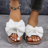 New Flat Bottom Of The Head Of The Slippery Women Wearing Bow Flat And Cloth Cold