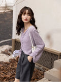 Pleated Sweater for Women 2022 Autumn Korean Loose Solid Vneck Pullover Short Knitted Tops New Female Clothing