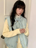Blue Plaid Vest- Outfit