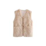 Women's Clothing 2025 New Fashion Faux Fur Warm Vest