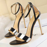 Shoes Pu Leather High Heels 2022 New Women Heels Sexy Stiletto Heels 11 Cm Party Shoes Color Matching Women