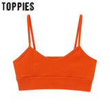 womens cropped tops stretch camisoles casual ladies sports tops tees solid