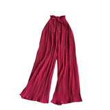 Zingj Wear A High Waist Strap With Casual Pants Female Micro Fat Large Size Show Thin Cover Meat Hanging Feeling Wide Leg Pleated