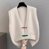 Cardigan Vest Women's Spring Dress 2024 New Fashionable Foreign Style Loose Thin Disk Buckle Horse Clip To Wear A