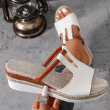 Zingj Summer New National Style With Sandals Platform Heel Buckle Large Size