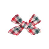 Flower Cotton Hair Bows With Clip For Baby Girls Plaid Boutique Hair Clips Hairgrip Barrettes Headwear Hair