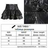 SUCHCUTE Women's Skirts Gothic Harajuku Bandage Faux Leather Korean Fashion Black Mini Pleated Skirts 2022 Summer Party Pu