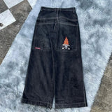 Zingj Wide-Legged Jeans Street Hip-Hop Personality Y2K Straight Casual Pants 211-1-Outfit