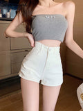 High Waist A line Short Jean Shorts For Women Summer 2022 Denim White Stretch Shorts Jeans Ladies Hot Denim